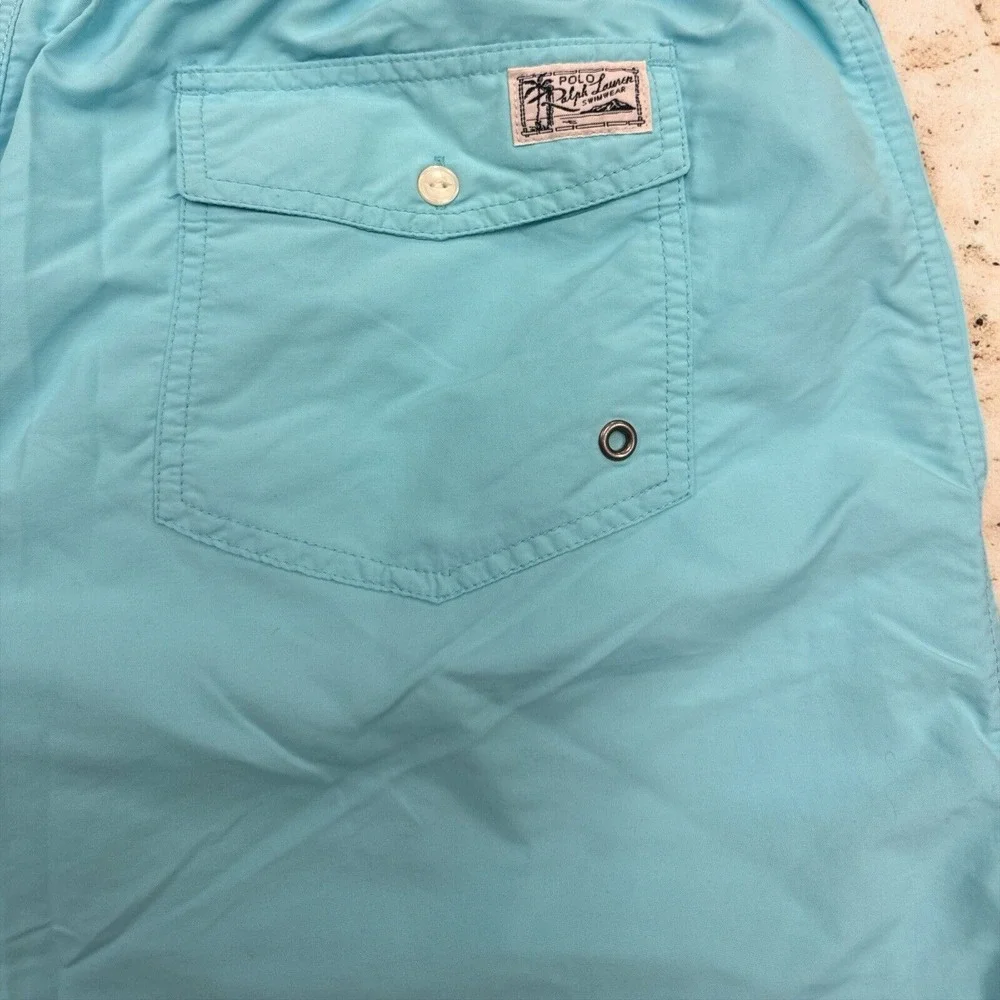 🔥Polo‎ Ralph 🔥Lauren Xl-T Aqua Blue Mens Drawstring Swimtrunks Short Big Tall